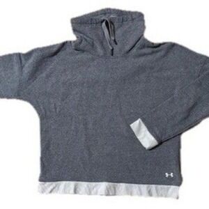 Under Armour Women's  Medium Grey Funnel‎ Neck Fleece Sweatshirt  Loose Fit